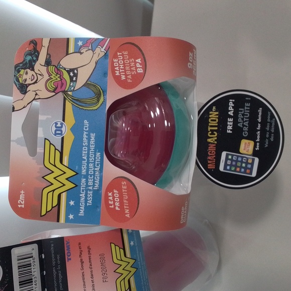 DC Superhero Girls Comic Wonder Woman Retro Insulated Sippy Cup 2 Pk NWT - Picture 3 of 13